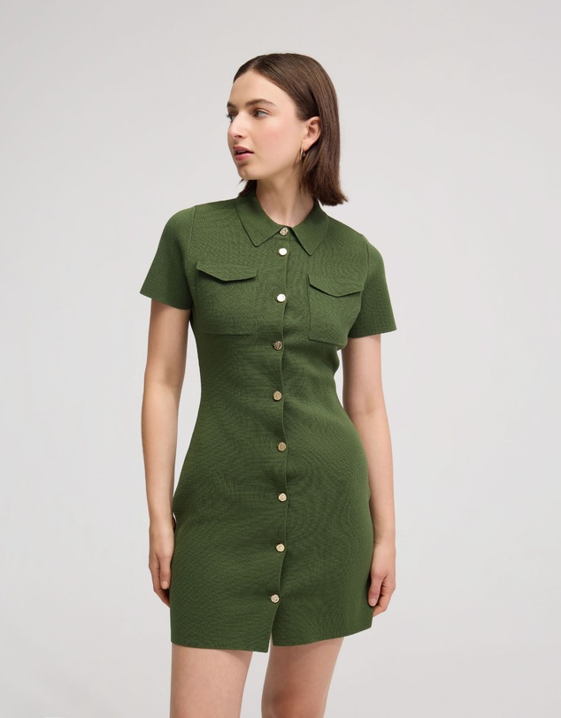 Oxford - Olive Knitted Mini Dress