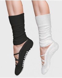 High Heel Jungle - Studio Grip Premium Strappy Leg Warmer Sock - 2 Pairs