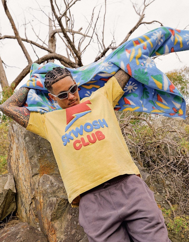 Skwosh - Chunky Mountain Regular Tee In Butter