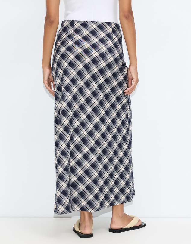 Dazie - Bronte Bias Cut Check Maxi Skirt