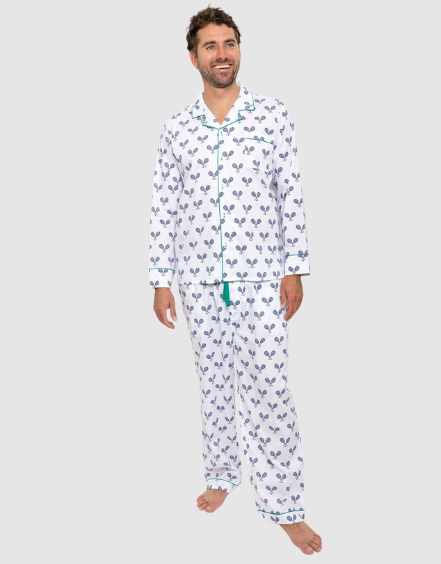 Sant And Abel - Men's Tennis Navy Long PJ Set