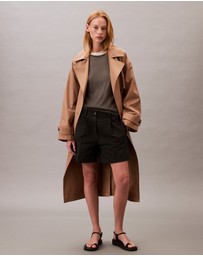 Calvin Klein - Cotton Stretch Pleated Shorts