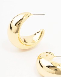 Lovisa - Gold Plated Brass Extra Large Thick Hoop Earrings