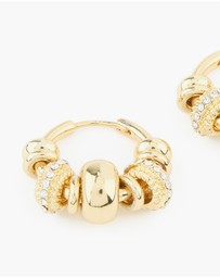 Lovisa - Gold Plated Diamante Rondell Hoop Earrings