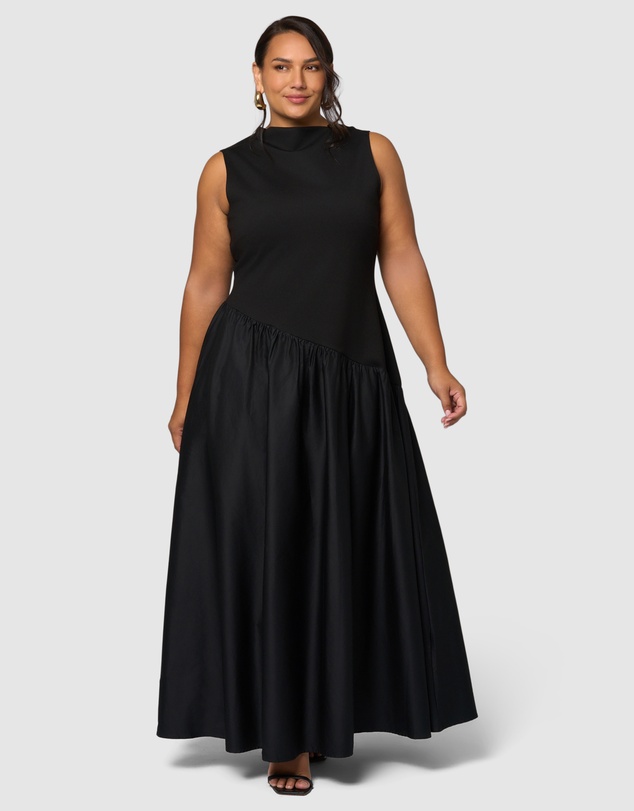 Sunday In The City - Steel Rose Maxi Dress