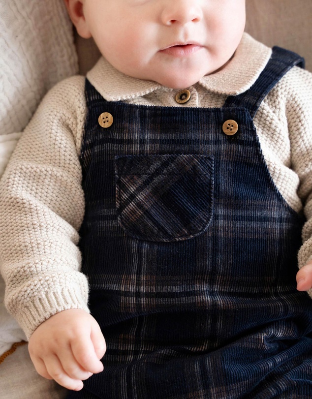 Bebe by Minihaha - Jake Check Cord Overalls - Babies