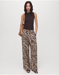M.N.G - Straight-Leg Zebra-Print Pleated Trousers