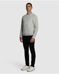 yd. - Jayce Crew Neck Cotton Textured Knit Jumper