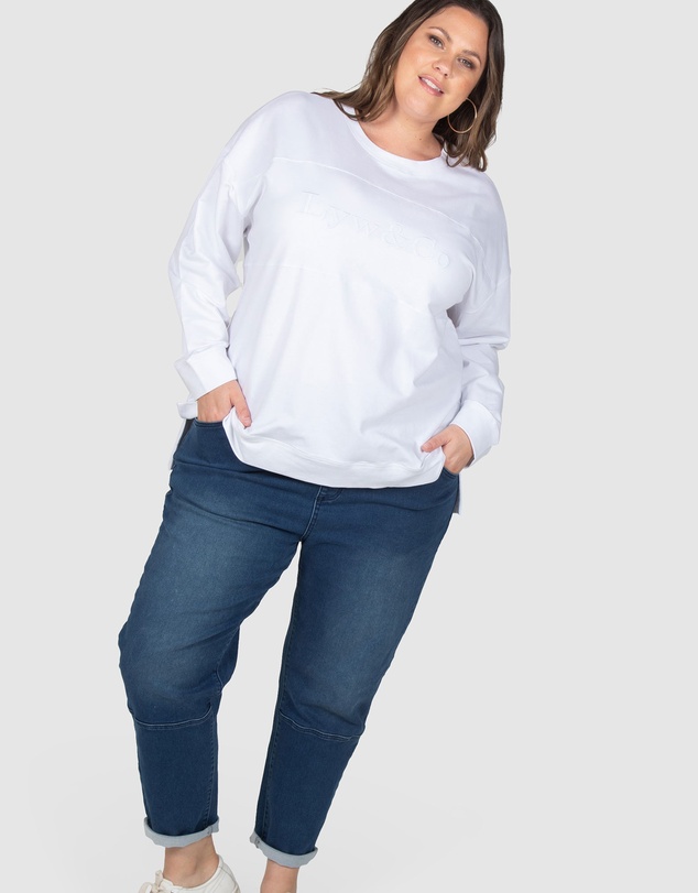 Love Your Wardrobe - LYW & Co Embroidered Sweat Top