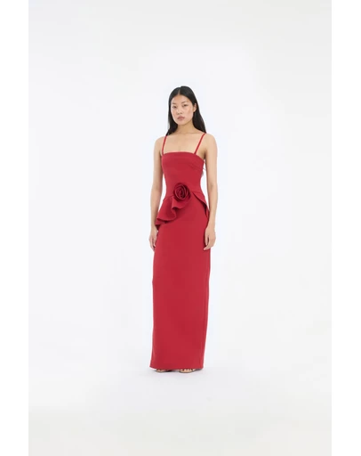 ROTATE - Long Flower Strapless Dress