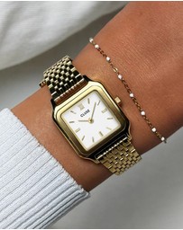 Cluse - Gracieuse Petite Gold Link & White Epoxy Bracelet Gift Set