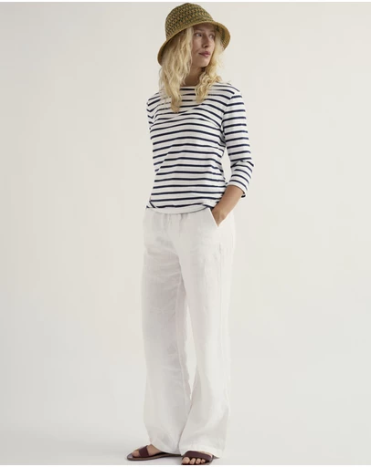 Seasalt - Seasalt Cornwall Neutrals Sailor 3/4 Sleeve Top Jersey