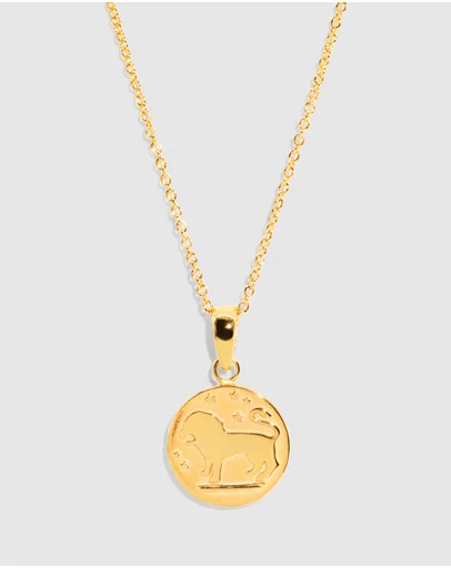 Molten Store - The Gold Leo Zodiac Pendant Necklace