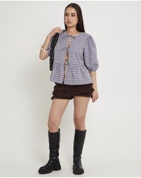 Subtitled - Delmar Check Frill Shirt