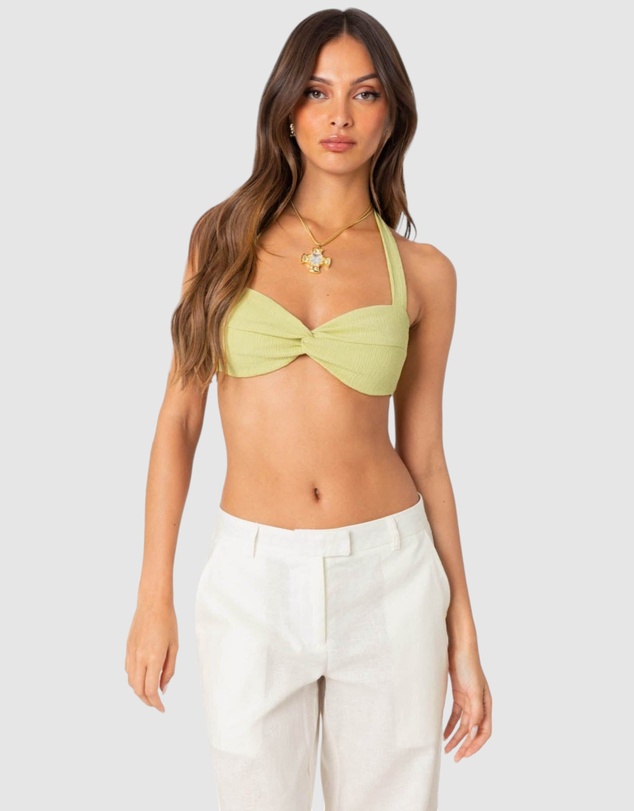 EDIKTED - Twisty Textured Bra Top
