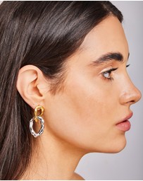 Zoe Olivia - Waterproof Textured Oval Drop Stud Earrings