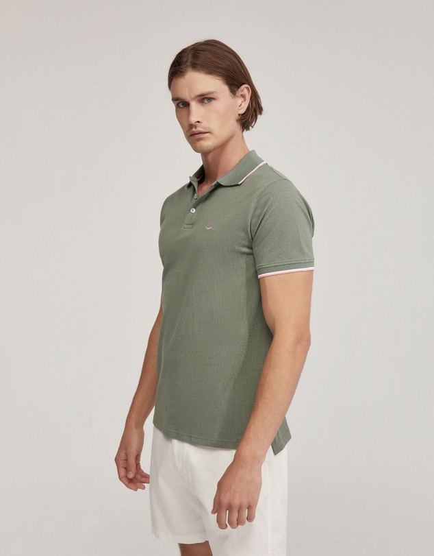 Oxford - Derek Cotton Pique Tipping Polo