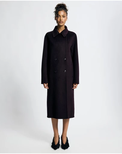 Lover - Gilda Wool Funnel Neck Car Coat