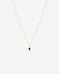 Michael Hill - Emerald Cut London Blue Topaz Gemstone Pendant Necklace in 10kt Yellow Gold