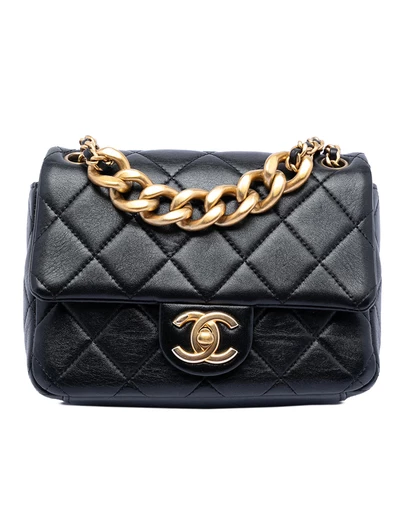 Pre-Loved by Azura Reborn - Pre-Loved Mini CC Quilted Calfskin Multi Chain Single Flap