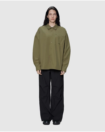 RAINS - Unisex Light Woven Long Sleeve Shirt Moss