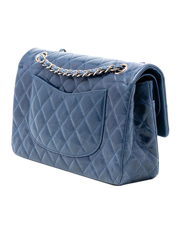 Pre-Loved by Azura Reborn - Pre-Loved Medium Classic Glazed Calfskin Camellia Double Flap