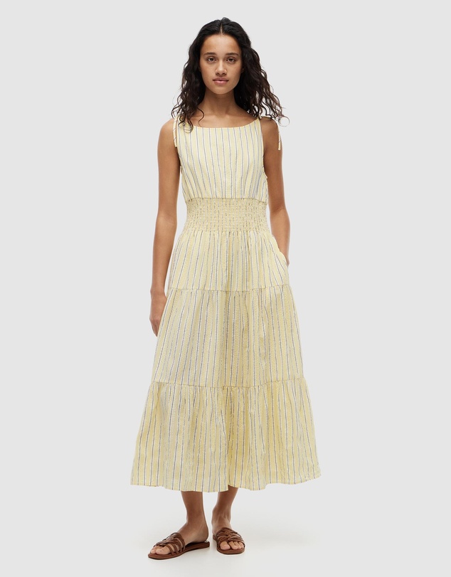 Tommy Hilfiger - Seersucker Smock Tie Strap Midi Dress