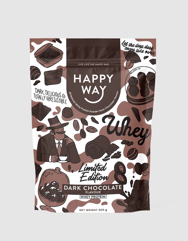 Happy Way - Dark Chocolate Whey Protein Powder 500g