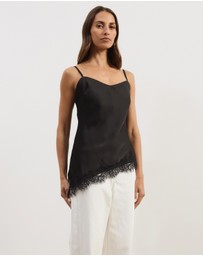 Atmos&Here - Leoni Asymmetric Lace Satin Cami
