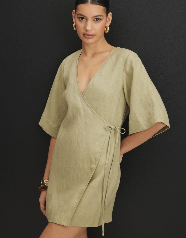 AERE - Sloane Mini Wrap Dress