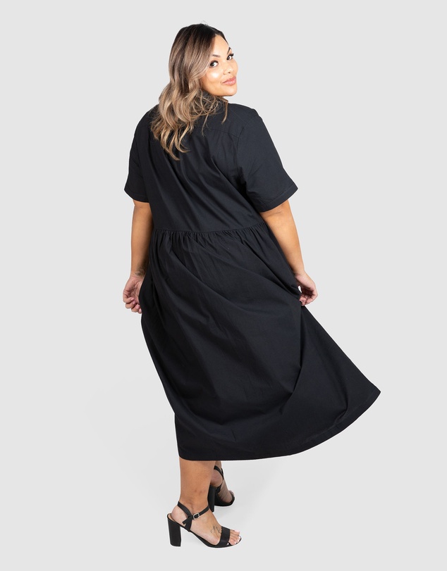 Love Your Wardrobe - Natalie Poplin Maxi Shirt Dress