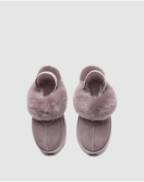 EVERAU - Australian Shepherd Ugg Waffle Platform Cow Suede Upper House Shoes
