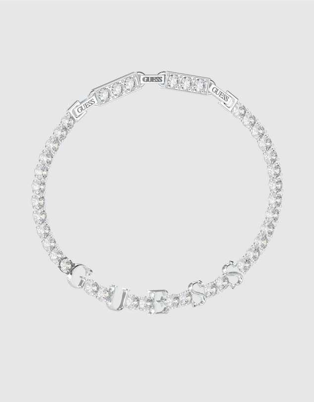 GUESS - Arm Party Silver Tone White Crystal Bracelet
