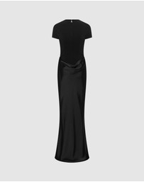 ROTATE - Capsleeve Draped Maxi Dress