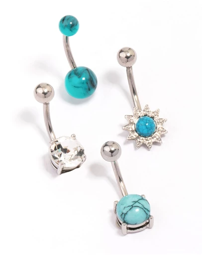 Lovisa - Surgical Steel Sunflower Belly Piercing 4-Pack