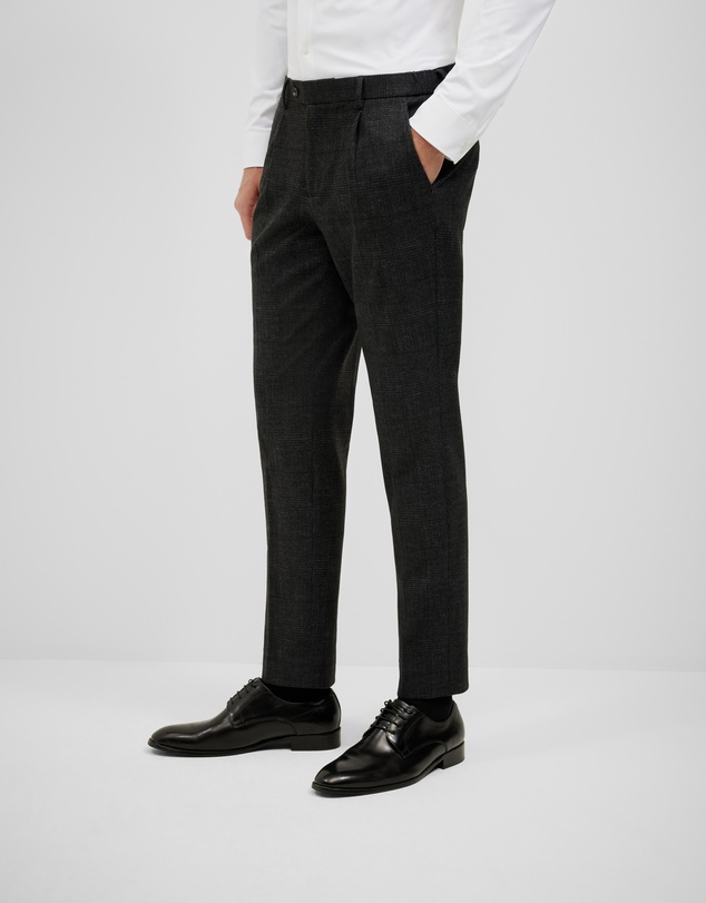 Politix - Travel Performance Jersey Check Tailored Pant