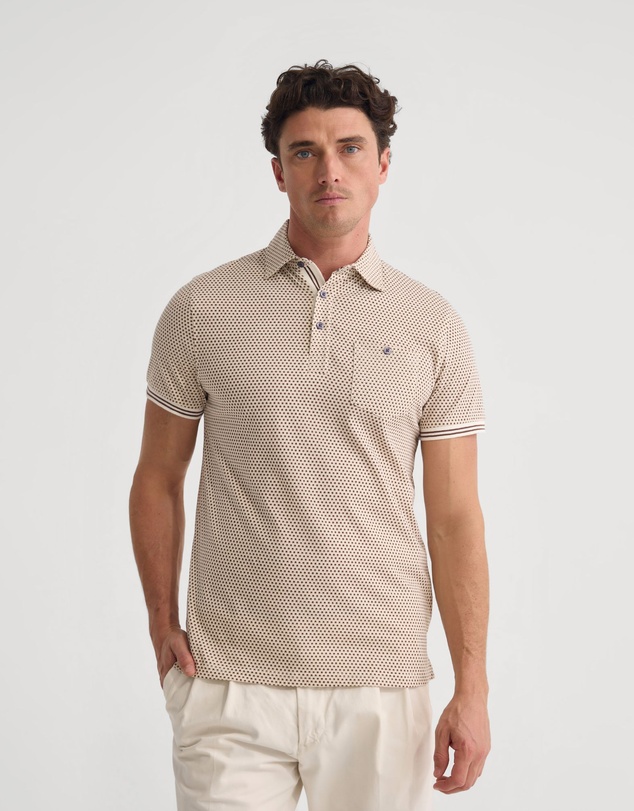 Oxford - Milo Printed Jersey Polo With Pocket