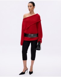 Minima Esenciales - Vireo Cotton Cashmere Blend Off Shoulder Knit Top