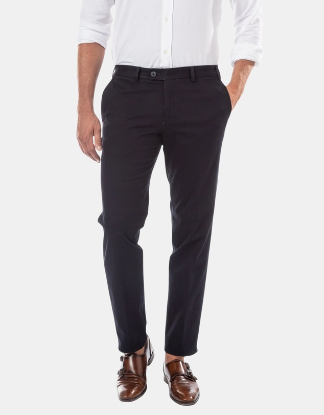 Henry Bucks - HENRY SARTORIAL X HILTL Chino with Slant Pocket NAVY