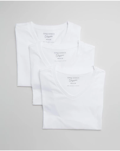 Staple Superior - 3-Pack Organic Basic V Neck Tee