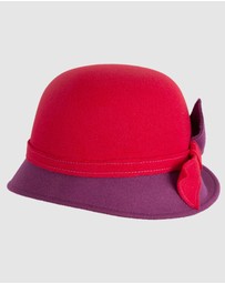 Max Alexander - Winter Felt Red/Wine Cloche Hat