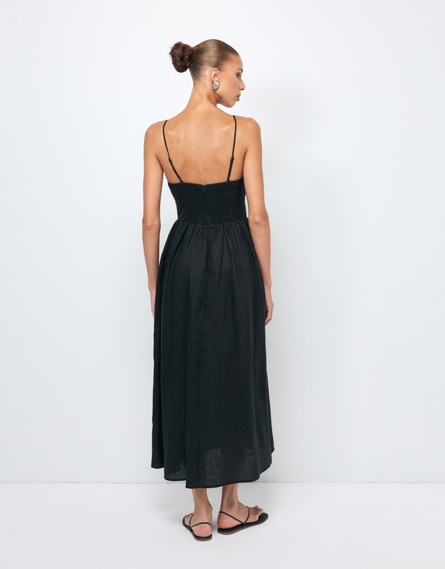 AERE - Gracelyn Linen Midi Dress