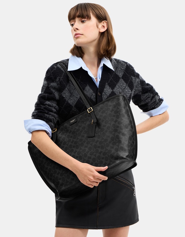 Coach - Signature Coated Canvas Taxi Tote Bag