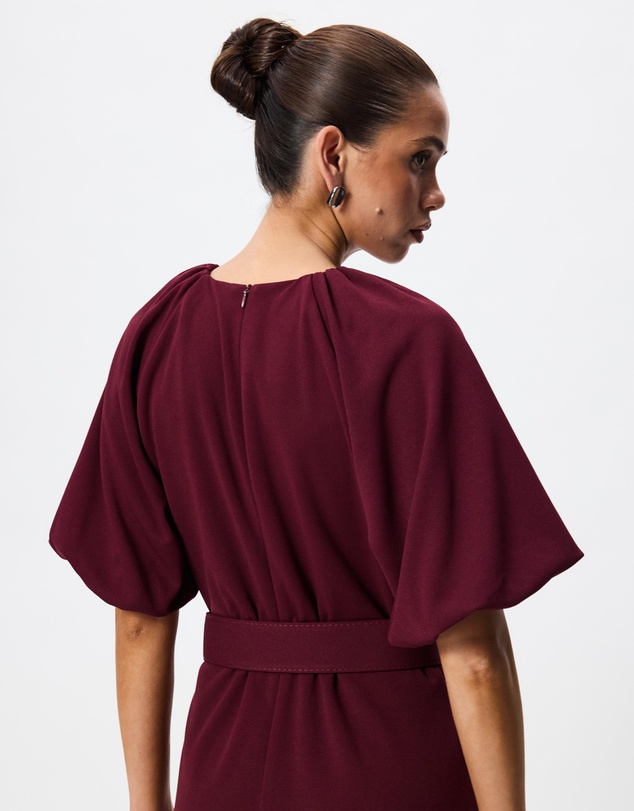 Tussah - Carla Puff Sleeve Belted Midi Dress