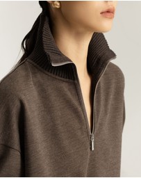 IDA+S - Reina Merino Wool Quarter-Zip Pullover