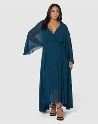 Pink Dusk by Curve Project - Electric Chemistry Cape Maxi Dress