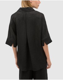 Seed Heritage - Textured Satin Collared Popover