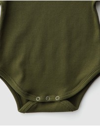 WITH LOVE FOR KIDS - Basics Thick Ribbed Long Sleeve Onesie - Babies