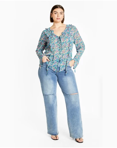 City Chic - Plus size Lidia Print Top
