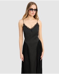 ROTATE - Satin Lace Maxi Dress